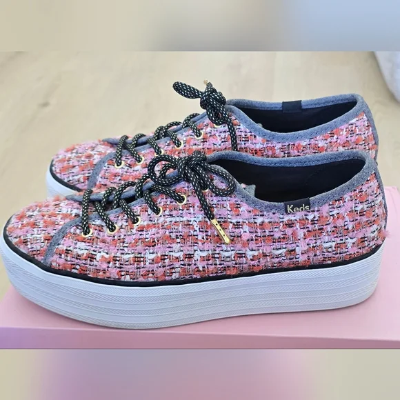 Keds Pink & Black Tweed Sneakers Size: 8 - Picture 5 of 7